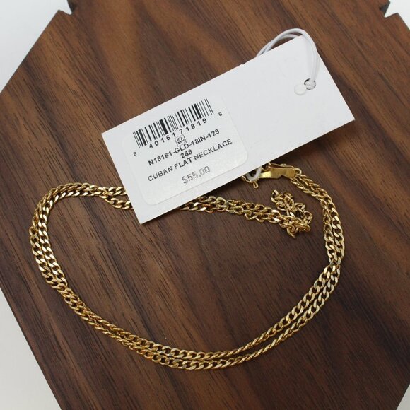 Adinas Jewels Flat Curb Chain Necklace 18" - Picture 4 of 5